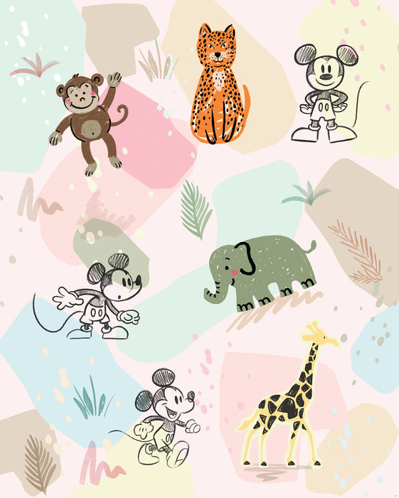 Digitaldruck Vlies Fototapete | Mickey Safari | 200 x 250 cm
