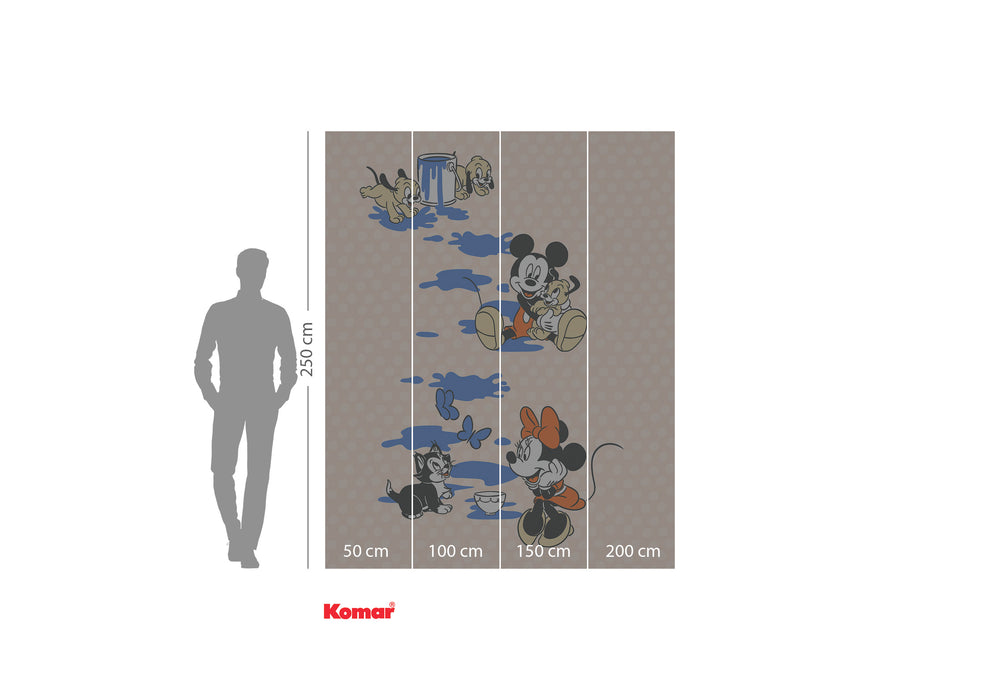 Komar NEU | Digitaldruck Vlies Fototapete - Mickey Artsy Flow - Größe 200 x 250 cm