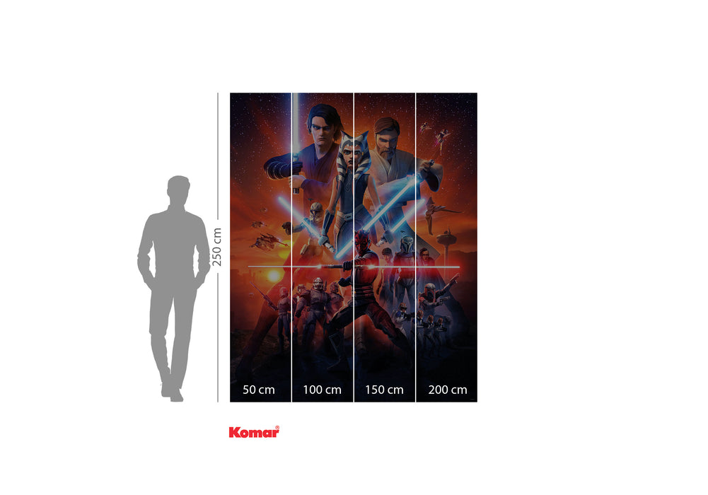 Komar NEU | Digitaldruck Vlies Fototapete - Star Wars Clone Wars Mission - Größe 200 x 250 cm