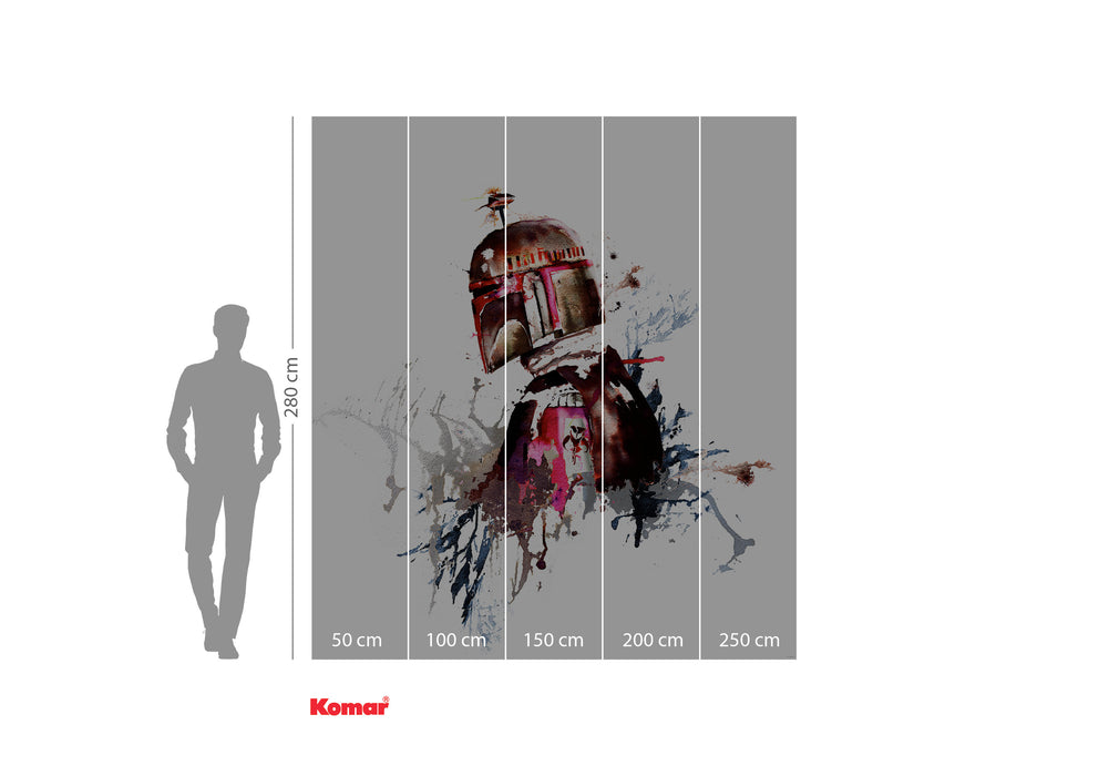 Digitaldruck Vlies Fototapete | Star Wars Watercolor Boba Fett | 250 x 280 cm