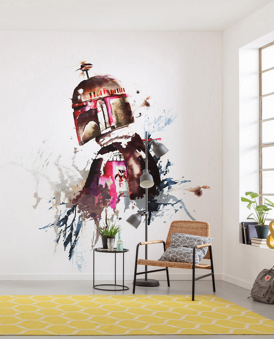 Digitaldruck Vlies Fototapete | Star Wars Watercolor Boba Fett | 250 x 280 cm