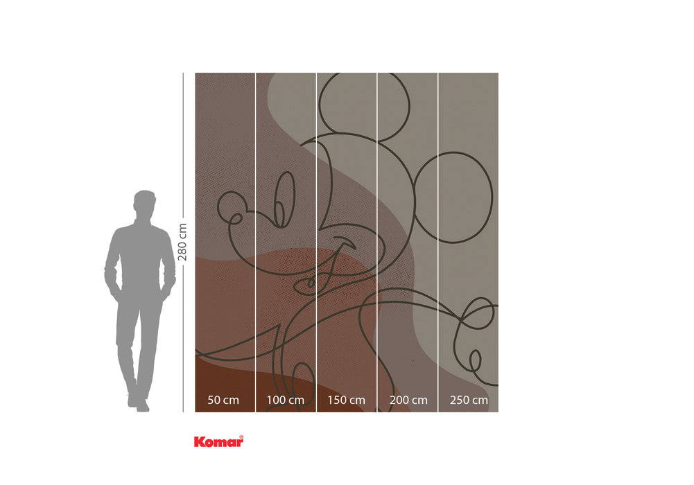 Digitaldruck Vlies Fototapete | Mickey Line Drawing | 250 x 280 cm