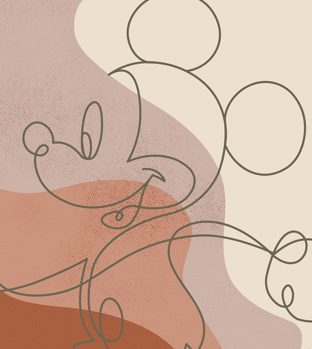 Digitaldruck Vlies Fototapete | Mickey Line Drawing | 250 x 280 cm