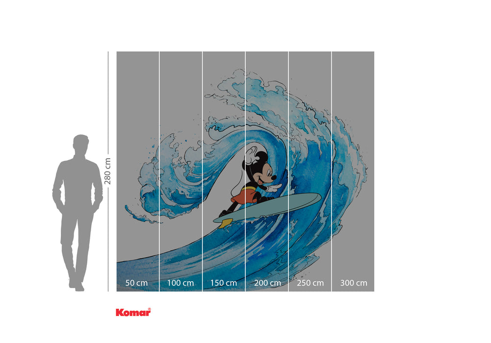 Digitaldruck Vlies Fototapete | Mickey Surfing | 300 x 280 cm