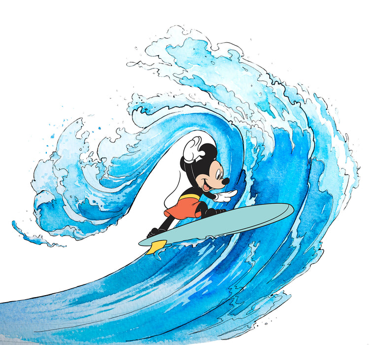 Digitaldruck Vlies Fototapete | Mickey Surfing | 300 x 280 cm