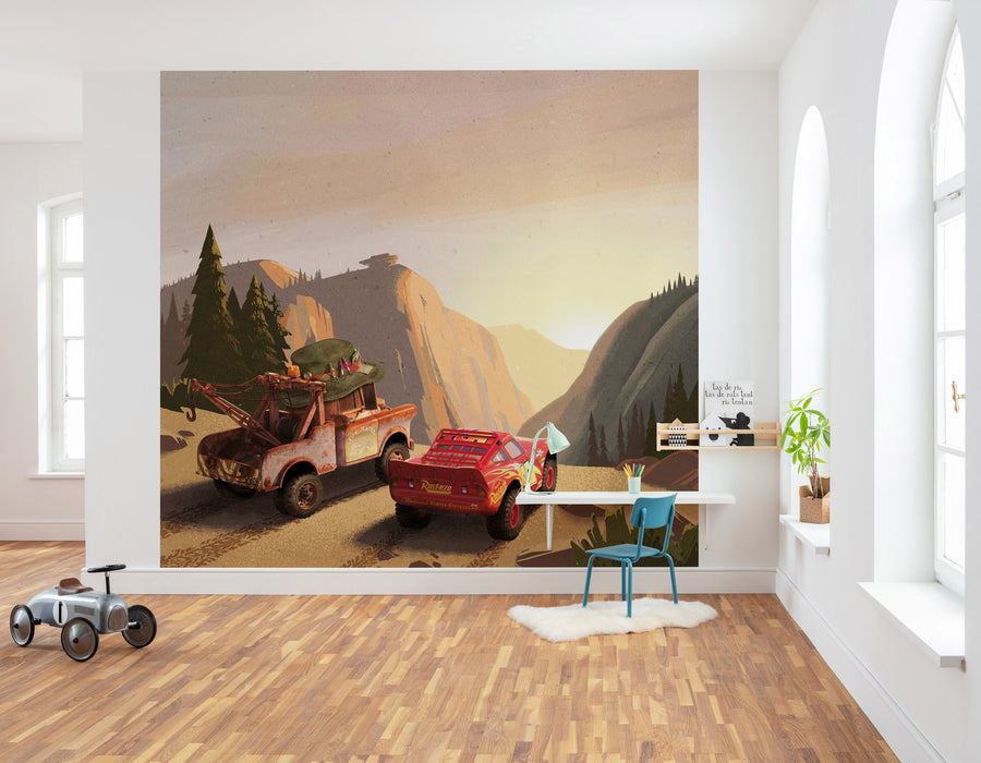 Digitaldruck Vlies Fototapete | Cars Sundown | 300 x 280 cm