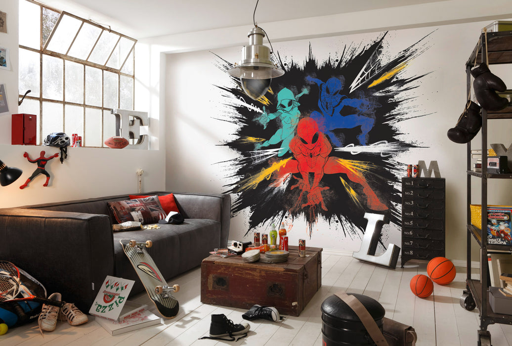Digitaldruck Vlies Fototapete | Spider | Man Color Explosion | 300 x 280 cm