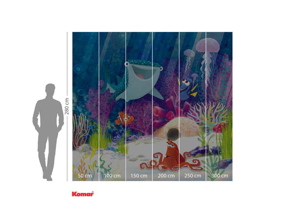 Digitaldruck Vlies Fototapete | Dory Aqua Party | 300 x 280 cm