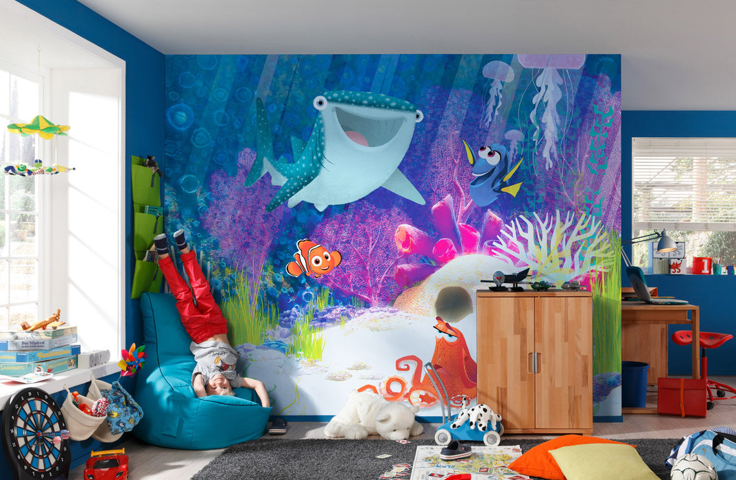 Digitaldruck Vlies Fototapete | Dory Aqua Party | 300 x 280 cm