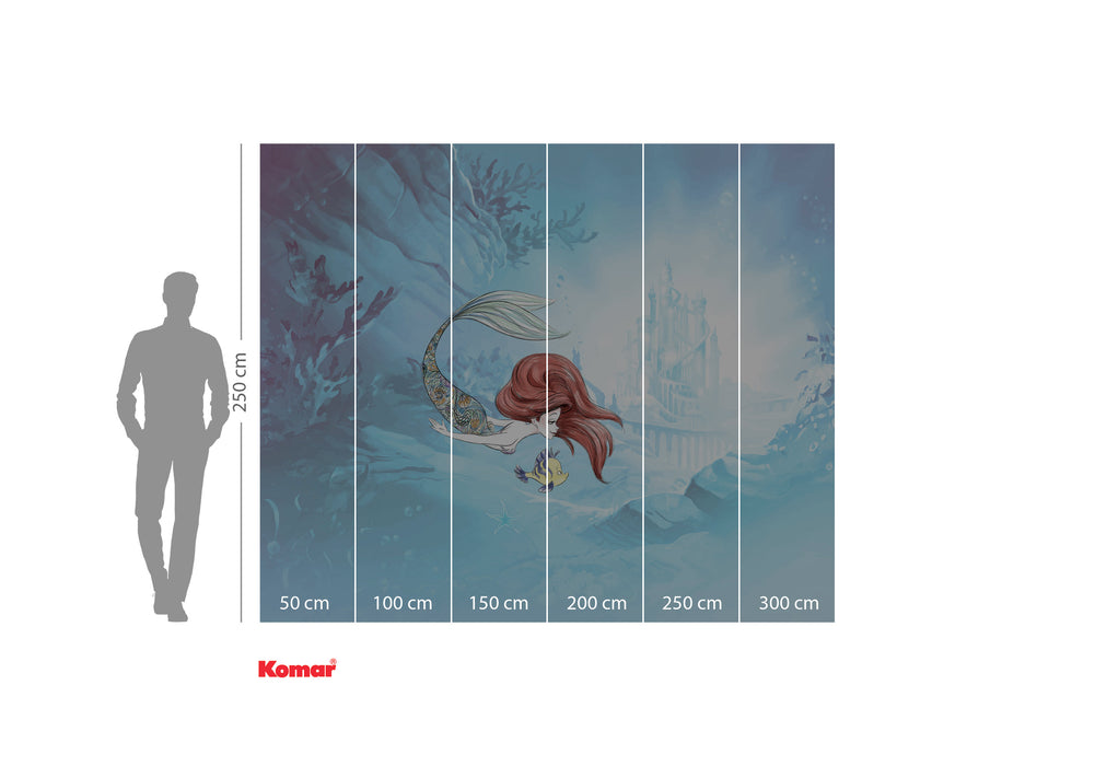 Digitaldruck Vlies Fototapete | Ariel Under the Sea | 300 x 250 cm