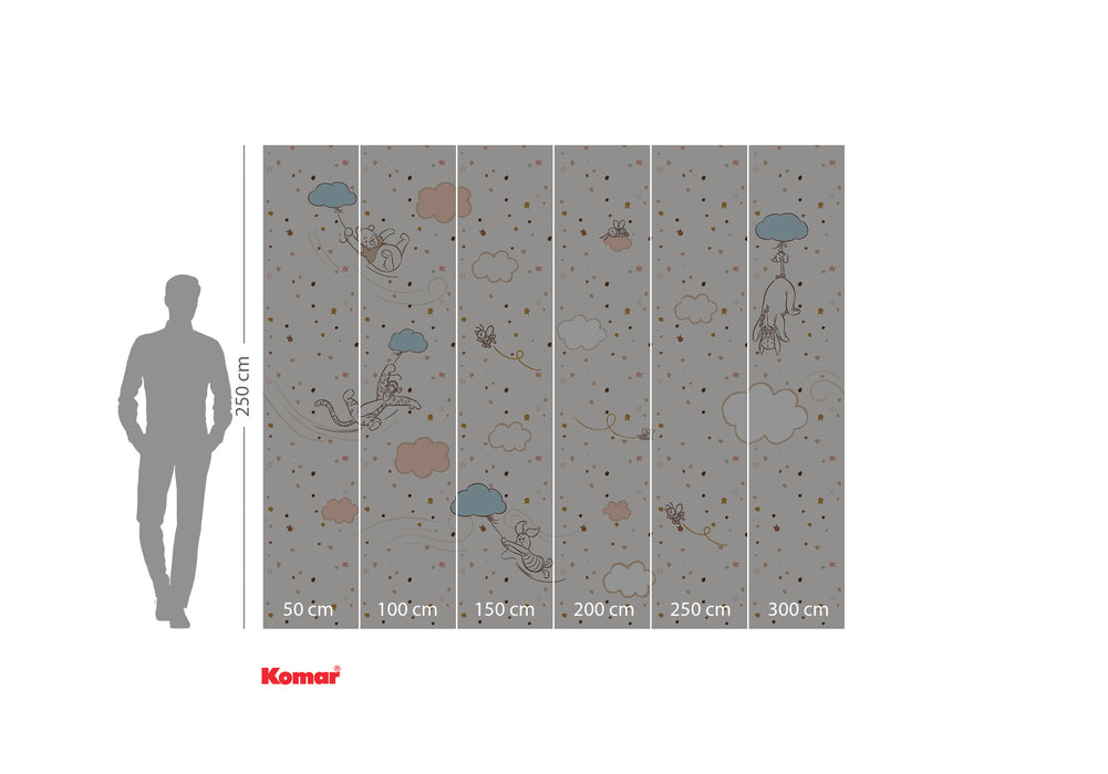 Komar NEU | Digitaldruck Vlies Fototapete - Winnie the Pooh Wind Dance - Größe 300 x 250 cm