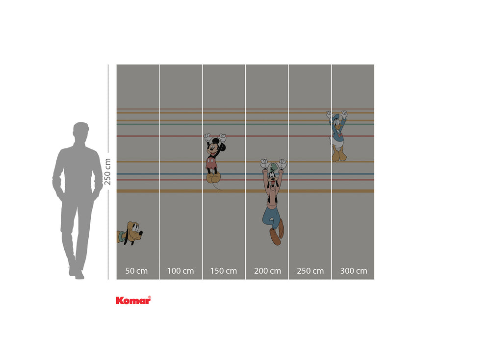 Komar NEU | Digitaldruck Vlies Fototapete - Mickey Hanging with Friends - Größe 300 x 250 cm