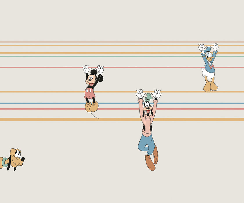 Komar NEU | Digitaldruck Vlies Fototapete - Mickey Hanging with Friends - Größe 300 x 250 cm