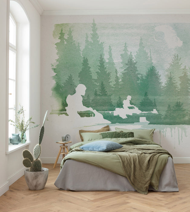 Digitaldruck Vlies Fototapete | Star Wars Endor Speeders | 350 x 280 cm
