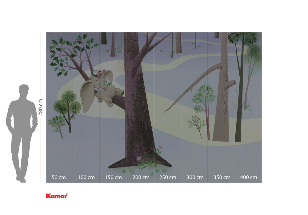 Digitaldruck Vlies Fototapete | Dumbo Sleep on Tree | 400 x 280 cm