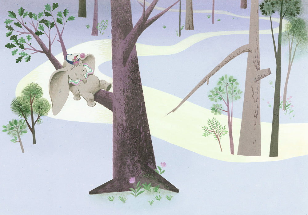 Digitaldruck Vlies Fototapete | Dumbo Sleep on Tree | 400 x 280 cm