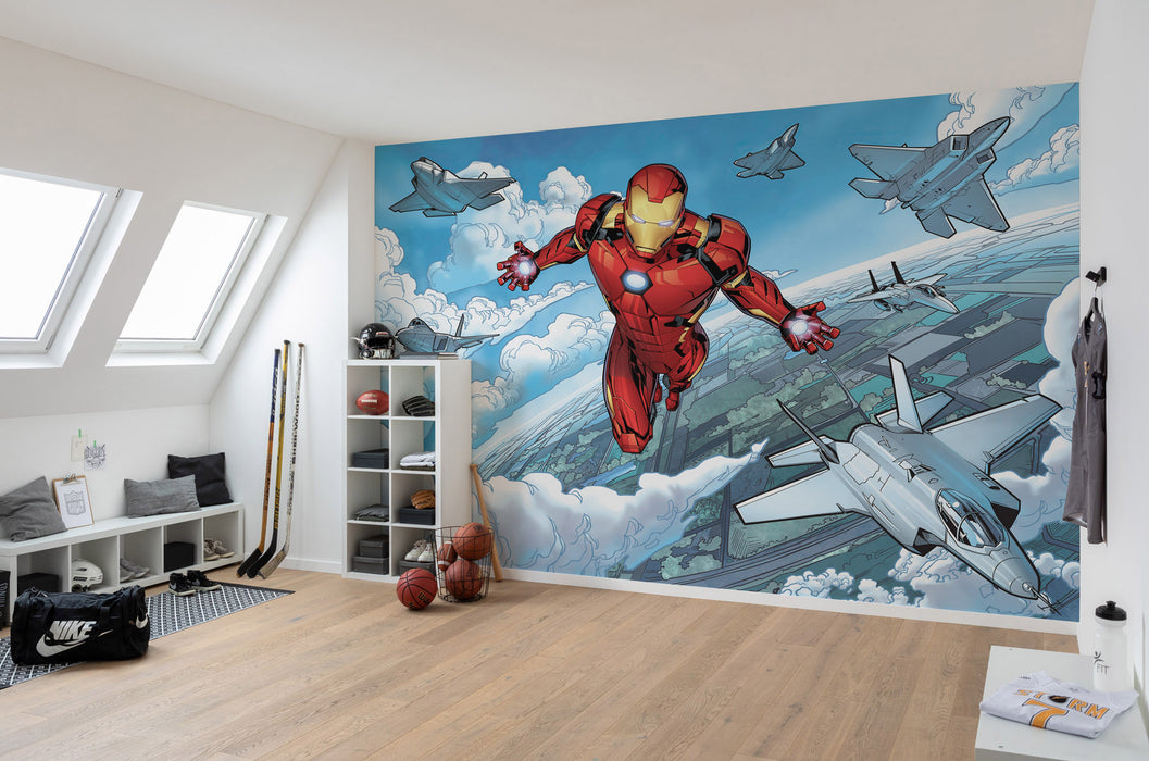 Digitaldruck Vlies Fototapete | Iron Man Flight | 400 x 280 cm