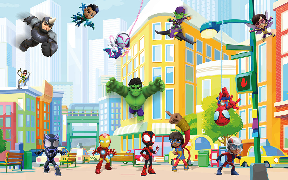 Digitaldruck Vlies Fototapete | Spidey Sightseeing Tour with Friends | 400 x 250 cm