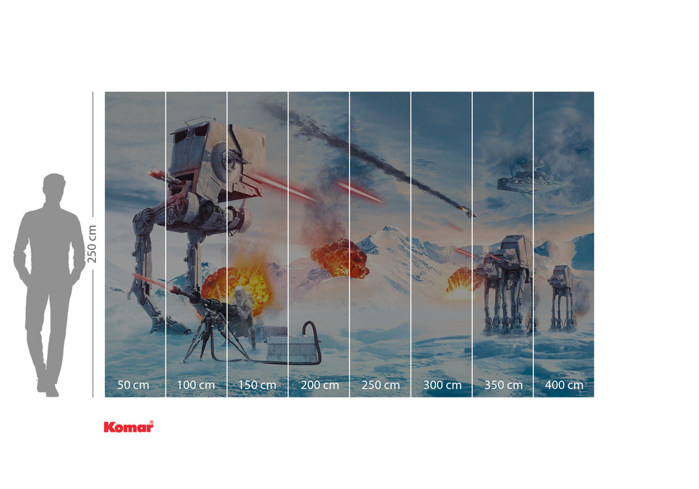 Komar NEU | Digitaldruck Vlies Fototapete - Star Wars Hoth Showdown - Größe 400 x 250 cm