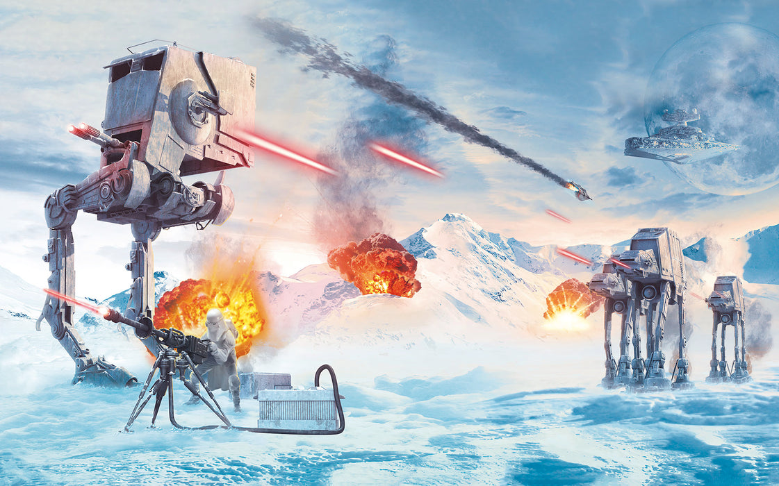 Komar NEU | Digitaldruck Vlies Fototapete - Star Wars Hoth Showdown - Größe 400 x 250 cm