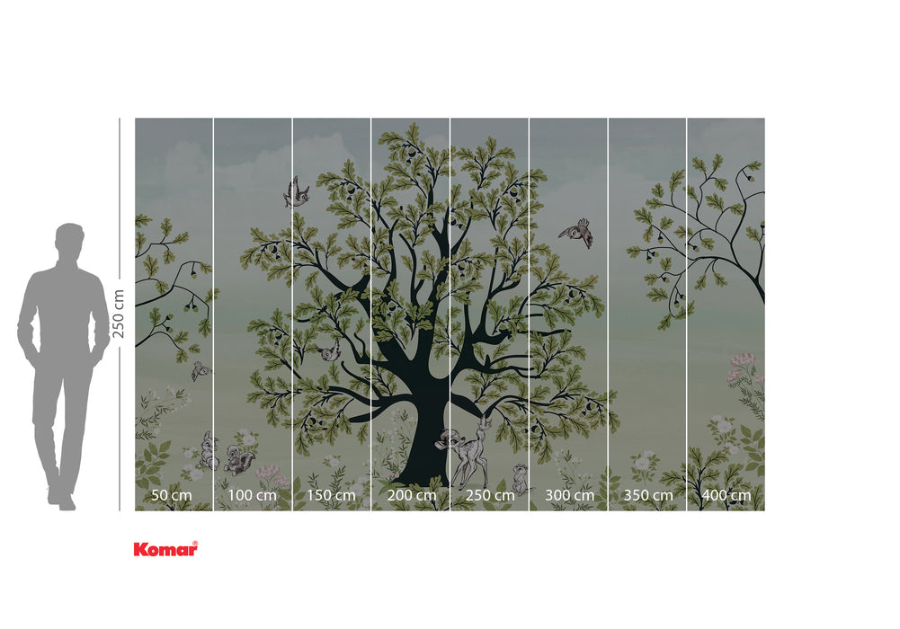 Komar NEU | Digitaldruck Vlies Fototapete - Bambi Forest Friends - Größe 400 x 250 cm