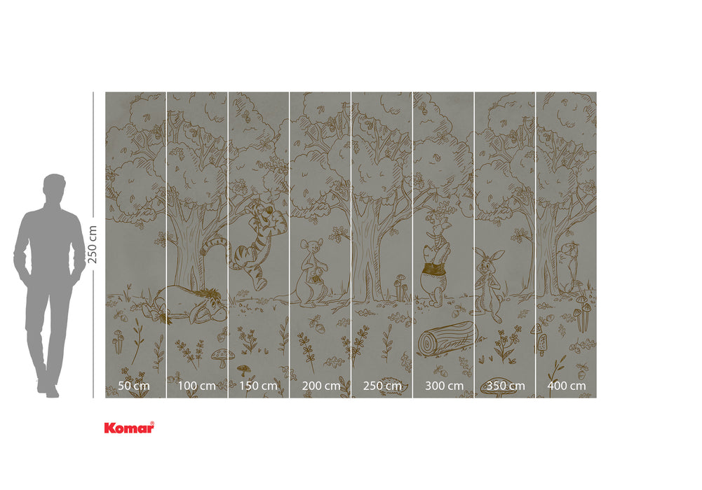 Komar NEU | Digitaldruck Vlies Fototapete - Winnie the Pooh Outdoors - Größe 400 x 250 cm