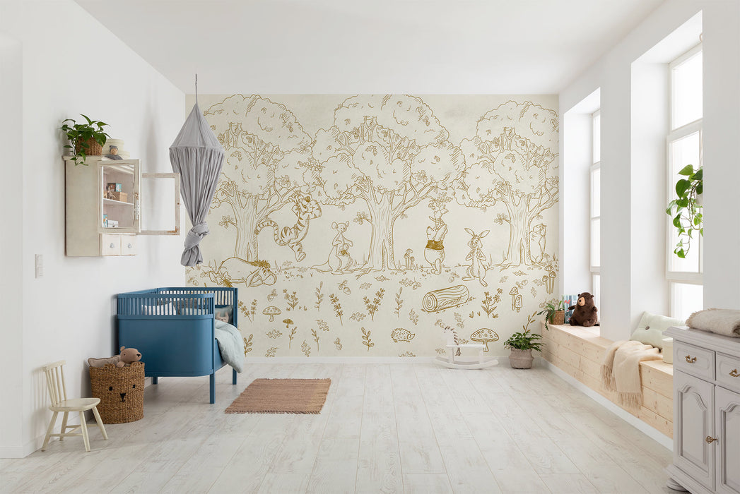 Komar NEU | Digitaldruck Vlies Fototapete - Winnie the Pooh Outdoors - Größe 400 x 250 cm