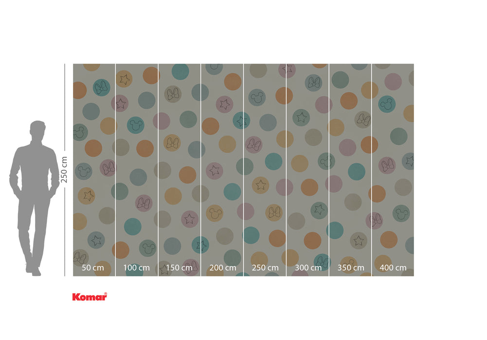 Komar NEU | Digitaldruck Vlies Fototapete - Disney Pastel Confetti - Größe 400 x 250 cm