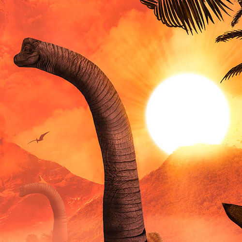 Digitaldruck Vlies Fototapete | Brachiosaurus Panorama | 500 x 280 cm