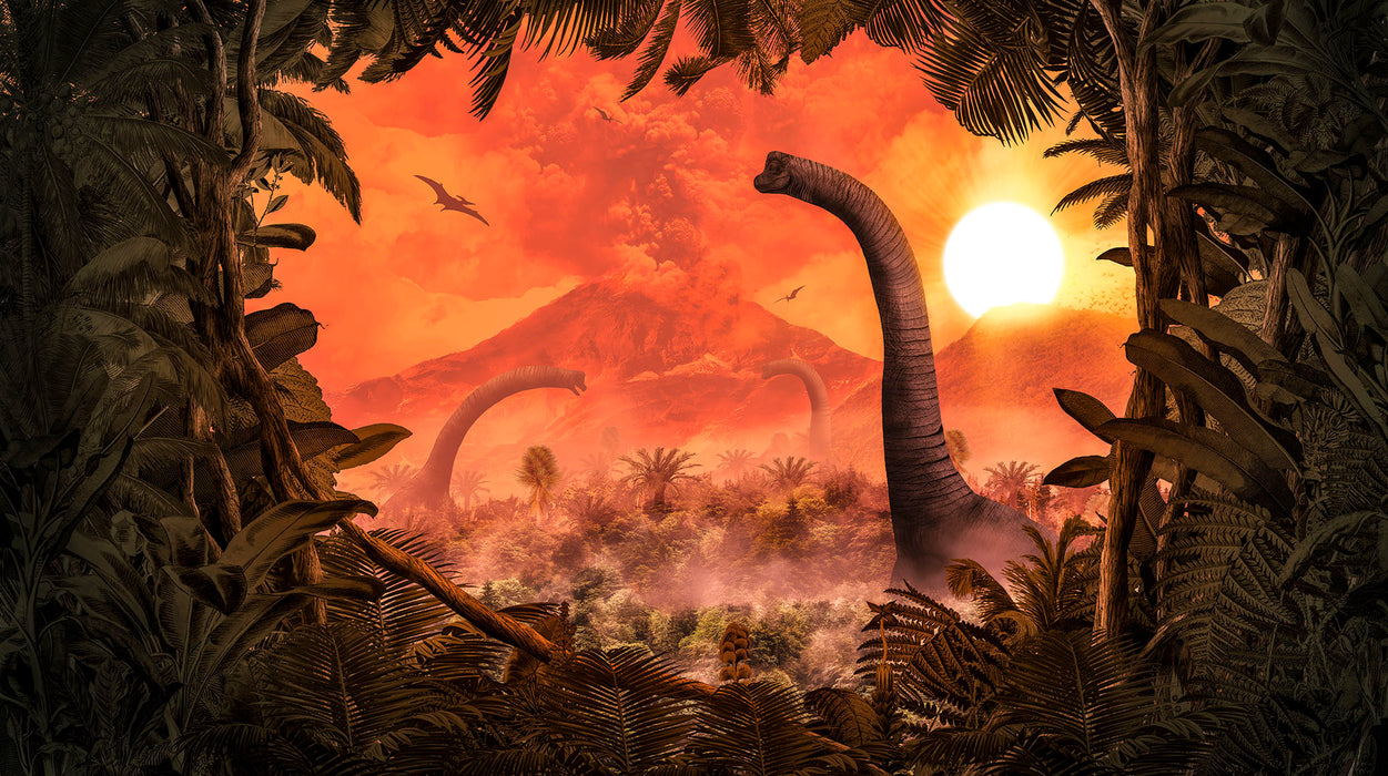 Digitaldruck Vlies Fototapete | Brachiosaurus Panorama | 500 x 280 cm