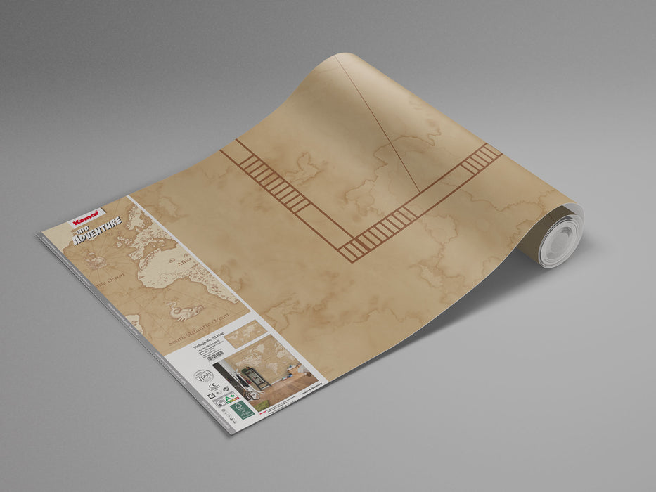 Digitaldruck Vlies Fototapete | Vintage World Map | 500 x 280 cm