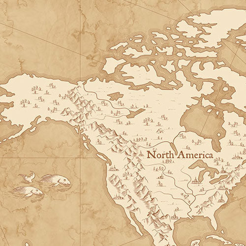 Digitaldruck Vlies Fototapete | Vintage World Map | 500 x 280 cm