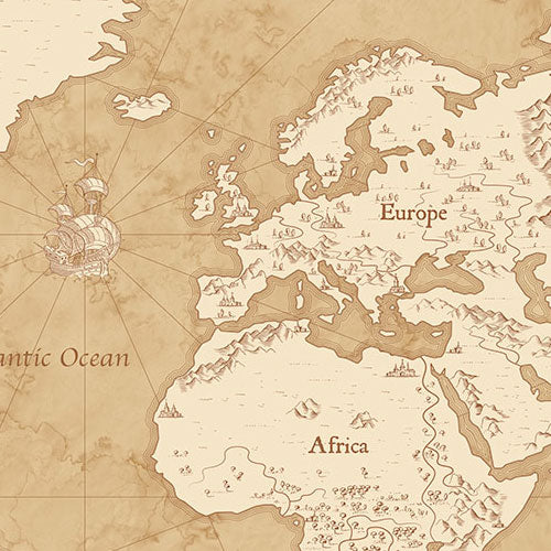 Digitaldruck Vlies Fototapete | Vintage World Map | 500 x 280 cm