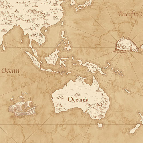 Digitaldruck Vlies Fototapete | Vintage World Map | 500 x 280 cm