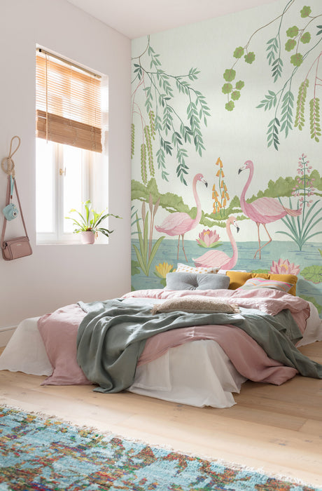 Digitaldruck Vlies Fototapete | Flamingo Vibes | 200 x 280 cm