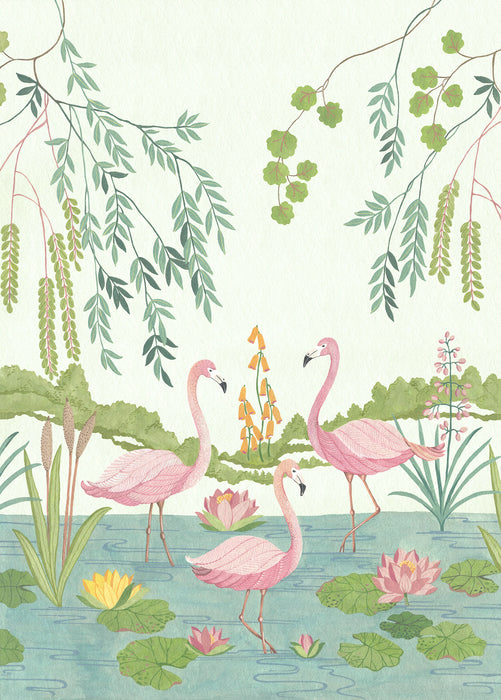 Digitaldruck Vlies Fototapete | Flamingo Vibes | 200 x 280 cm