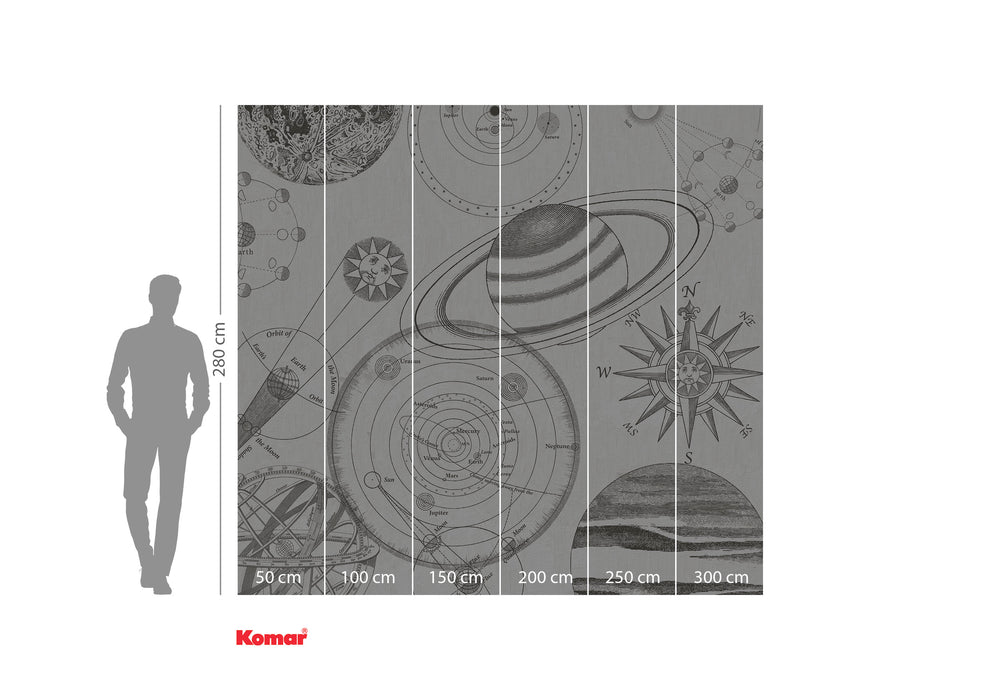 Digitaldruck Vlies Fototapete | Cosmos Sketch | 300 x 280 cm