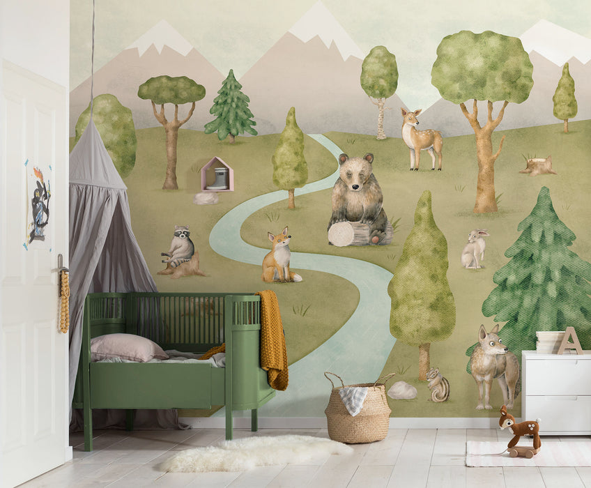 Digitaldruck Vlies Fototapete | Neighbor | wood Meetings | 300 x 250 cm