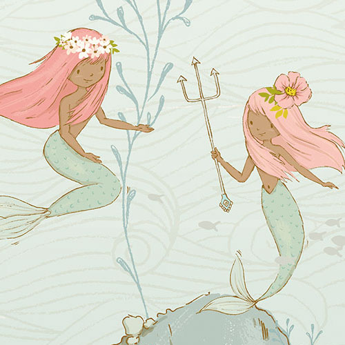 Digitaldruck Vlies Fototapete | Mermaids | 350 x 280 cm
