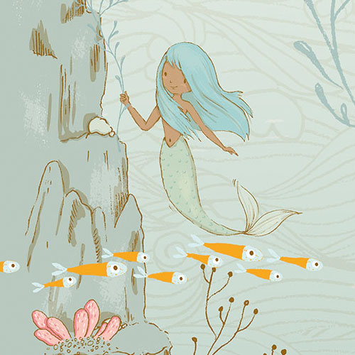 Digitaldruck Vlies Fototapete | Mermaids | 350 x 280 cm