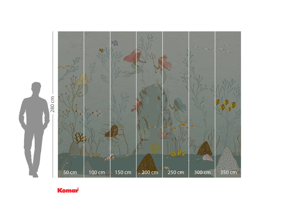 Digitaldruck Vlies Fototapete | Mermaids | 350 x 280 cm