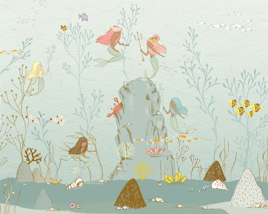 Digitaldruck Vlies Fototapete | Mermaids | 350 x 280 cm