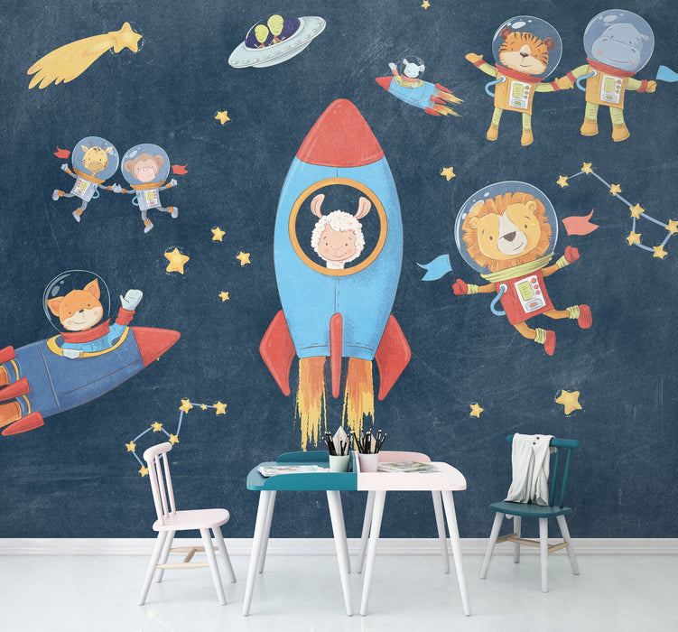 Digitaldruck Vlies Fototapete | Friends in Space | 350 x 280 cm