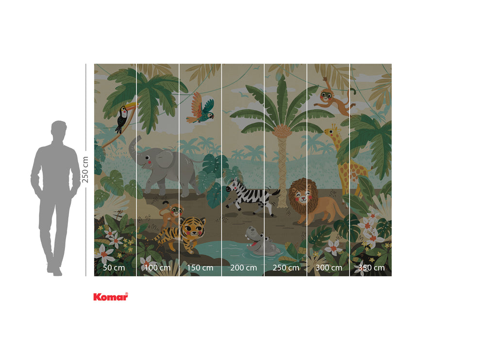 Komar NEU | Digitaldruck Vlies Fototapete - Baby Safari - Größe 350 x 250 cm