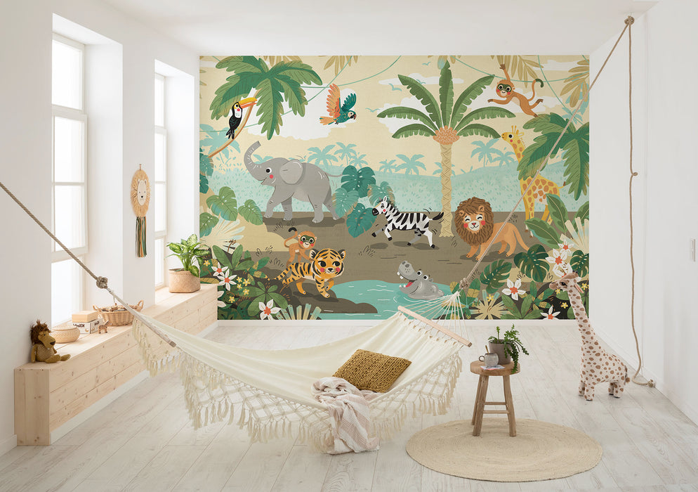 Digitaldruck Vlies Fototapete | Baby Safari | 350 x 250 cm