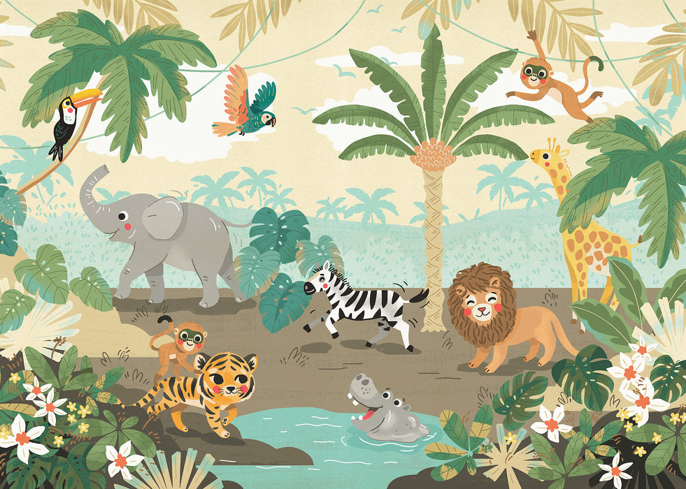 Digitaldruck Vlies Fototapete | Baby Safari | 350 x 250 cm