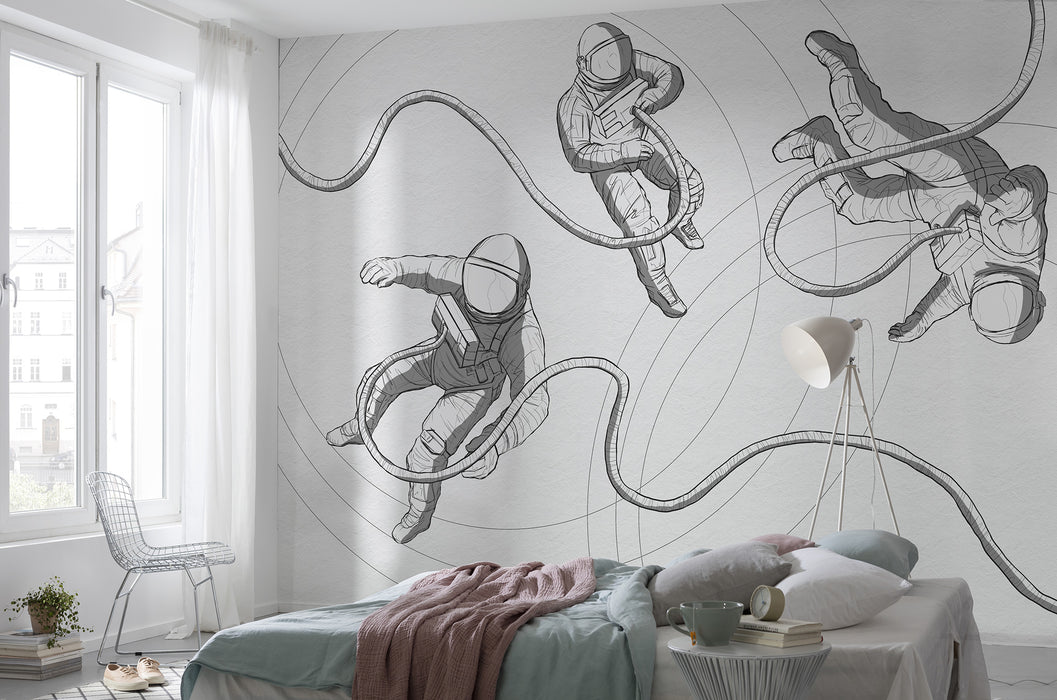Digitaldruck Vlies Fototapete | Extraordinary Astronauts | 400 x 280 cm