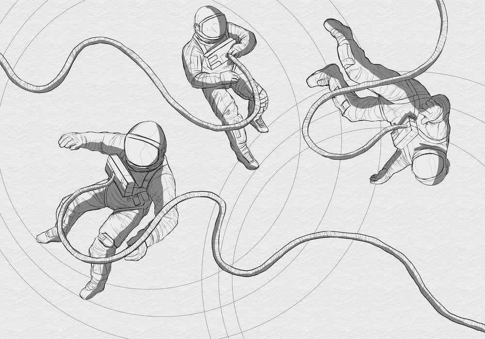 Digitaldruck Vlies Fototapete | Extraordinary Astronauts | 400 x 280 cm