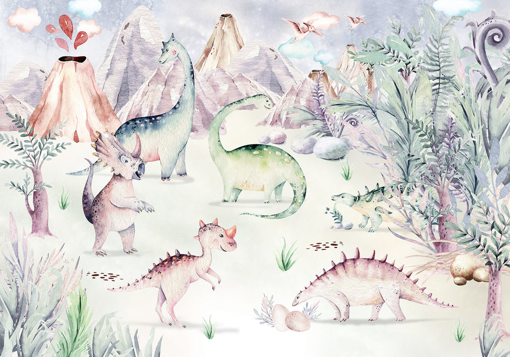 Digitaldruck Vlies Fototapete | Dino Playground | 400 x 280 cm