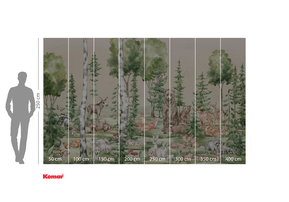 Komar NEU | Digitaldruck Vlies Fototapete - Cuddly Buddies - Größe 400 x 250 cm